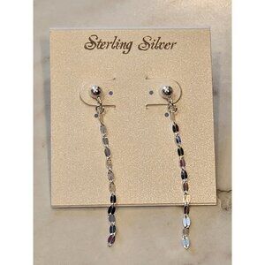 Sterling Silver Dangling Oval Link Earrings
